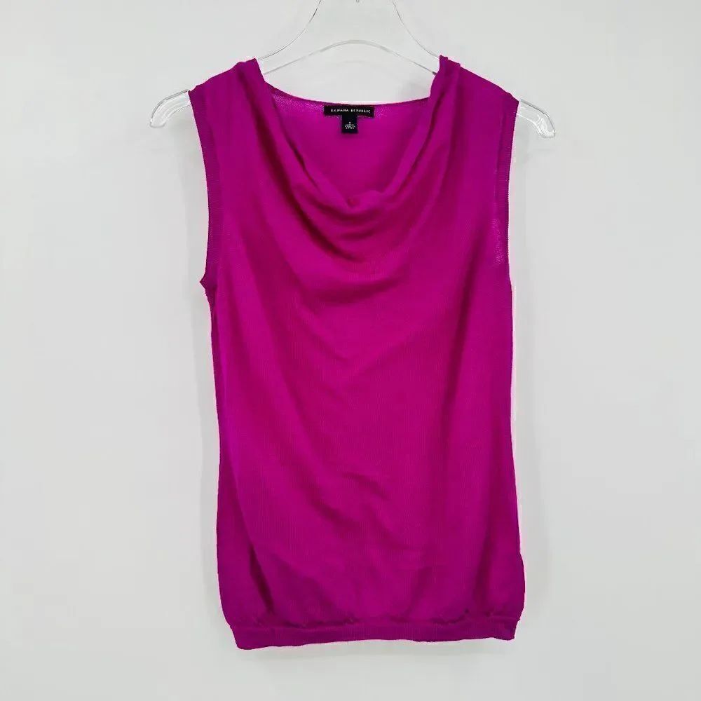 Banana Republic Size Small Purple Wool Blend Sleeveless Scoop Neck Blouse Top